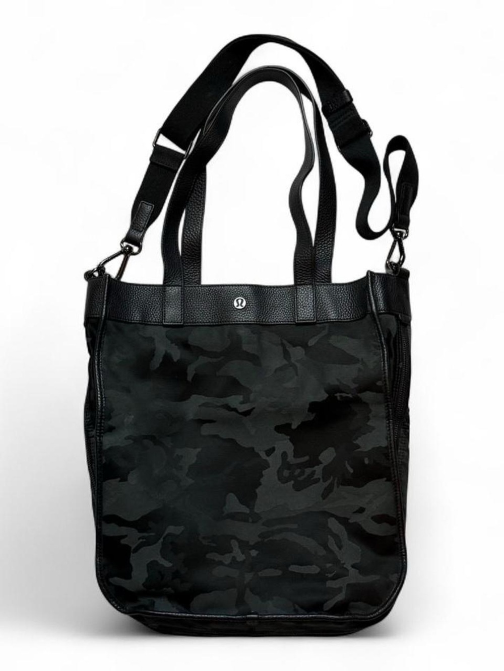 Lululemon Camo Tote Bag Black Gray Travel Laptop Shoulder Crossbody